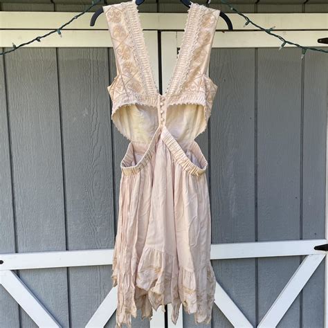 Altered Free People Pink Nude Cottage Core Mini Depop