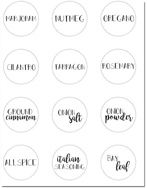 Free Printable Spice Jar Labels Organized Spice Rack