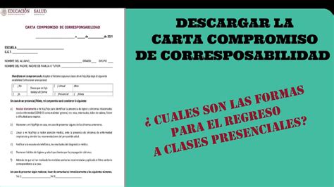 Descarga La Carta Compromiso De Corresponsabilidad Para El Regreso A