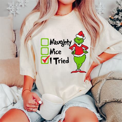 Naughty Nice I Tried Svg Christmas Svg Grinch Svg Naughty Etsy Australia