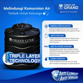 Jual Tandon Toren Tangki Air Tedmond Grand Luxe Liter Harga Murah