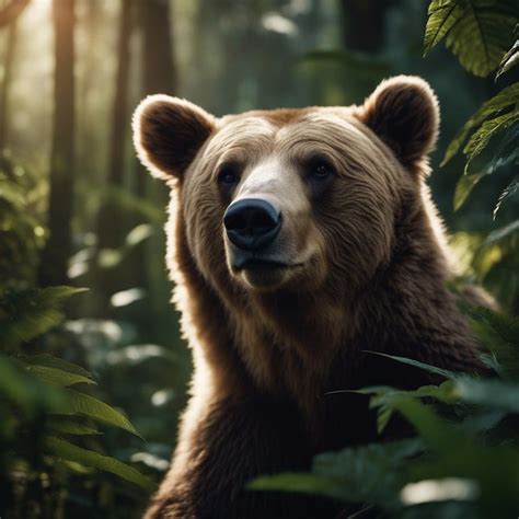 Premium Ai Image A Hyper Realistic Bear In Jungle