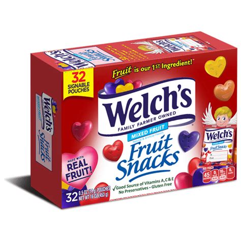 Welchs Valentines Fruit Snacks Mixed Fruit 32 Ct 05 Oz Walmart