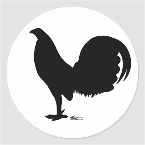 Gamecock Rooster Silhouette Classic Round Sticker Zazzle