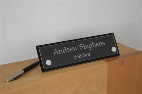 Personalized Desk Name Plate Glass Custom Office Name Sign Glass