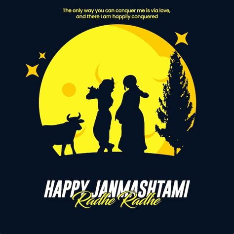 Premium Vector Radha Krishna Janmashtami Social Media Post Template