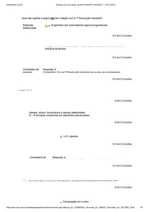 Question Rio Online Estudos Disciplinares Xiii Minhas Disciplinas