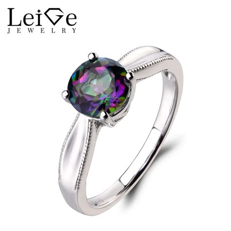 Leige Jewelry November Birthstone Mystic Topaz Ring Engagement Ring