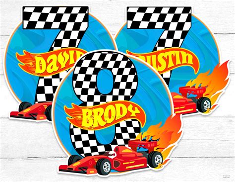Decoraciones de Hot Wheel Feliz Cumpleaños Hot Wheel Centro Etsy