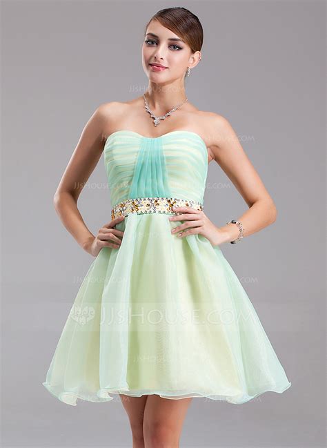 A Lineprincess Sweetheart Shortmini Organza Homecoming Dress With