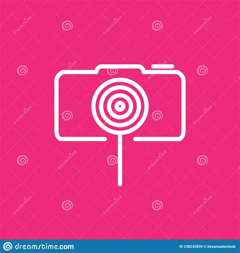 Lollipop Candy With Camera Logo Design Vector Graphic Symbol Icon