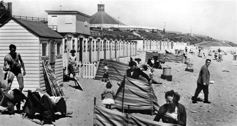 Tour Scotland Photographs: Old Photograph Beach Huts Aberdeen Scotland