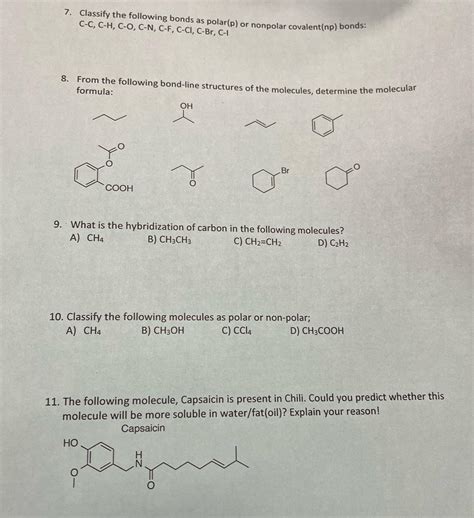 Solved Classify The Following Bonds As Polar P Or Nonpolar Chegg