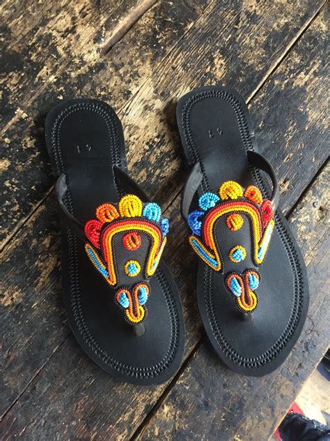 Maasai Beaded Leather Sandals Colorful Tstrap Sandals For Women