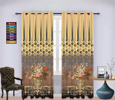 Multicolor Polyester Floral Print Eyelet Door Curtain Printed At Rs