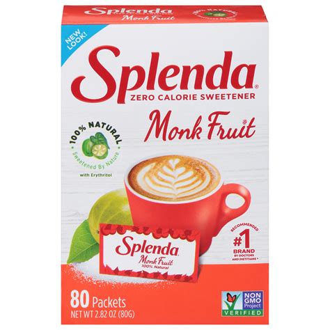 Save On Splenda Naturals Zero Calorie Sweetener Monk Fruit Packets 80