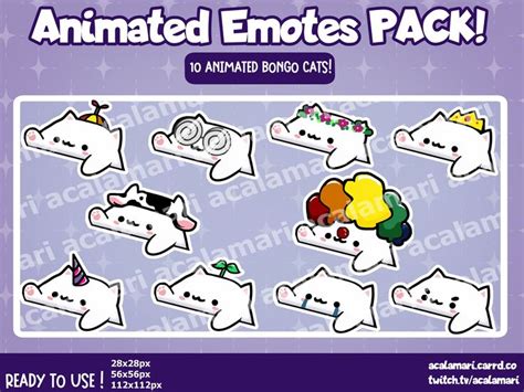 ANIMATED Bongo Cat Emote GIGANTIC PACK Of 10 Discord Youtube