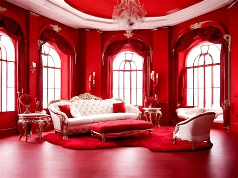 Premium AI Image | Luxury Red Room Interior