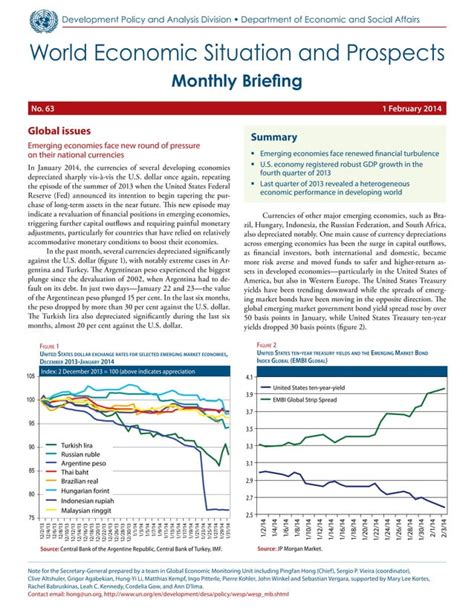 Monthly Briefing On The World Economic Situation And Prospects Wesp