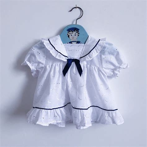 Age 0 3 Months Vintage 1980s Baby Dress White Broderie Anglais With