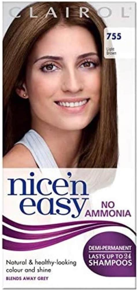 Clairol Nicen Easy No Ammonia Shade 755 Light Brown Hair Colour • Price