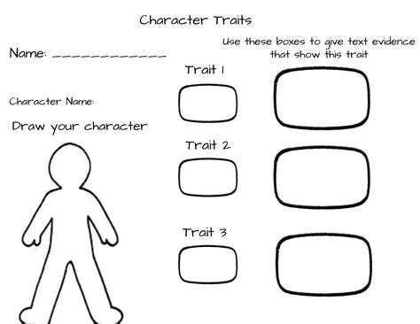 Character Trait Graphic Organizer Printable Free Printable Templates