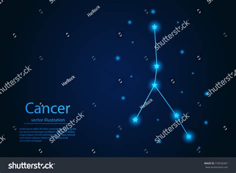 Zodiac Constellation Cancer Starry Sky Dark Stock Vector Royalty Free