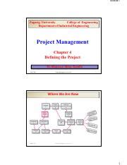 Project Management Lecture 3 Chapter 4 Pdf 4 8 2021 Zagazig