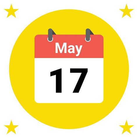 May 17 Daily Calendar Icon 24813276 Vector Art at Vecteezy