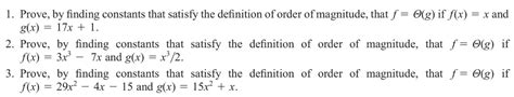 Solved 1 Prove By Finding Constants That Satisfy The