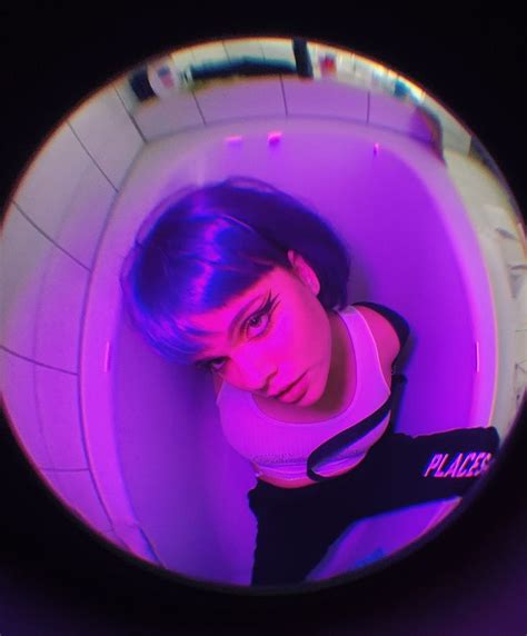 Edgy Make Up Look With Neon Cyber Punk Aesthetic Purple Colours Lolita