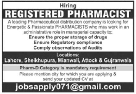 Leading Pharmaceutical Distribution Company Jobs November 2022