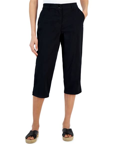 Karen Scott Plus Size Comfort Waist Capri Pants Created For Macys In Deep Black Modesens