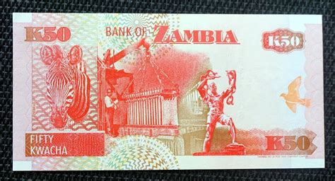 Zambia Fifty Kwacha 1986 88 Banknote Crisp Unc