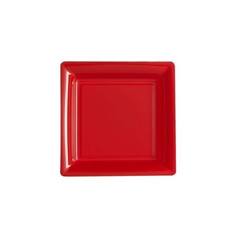 Assiette Carr E Rouge X Cm En Plastique Jetable Les Sourire