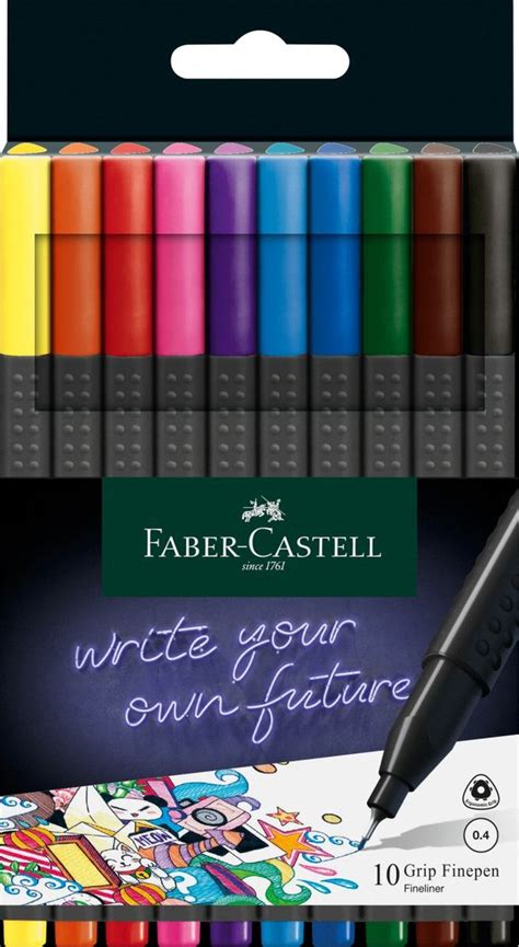 Faber Castell Finepen Grip 0 4 10er Set Fineliner 4005401516101