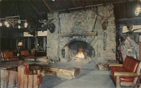 Fireplace, Bear Mountain Inn Tomkins Cove, NY Postcard