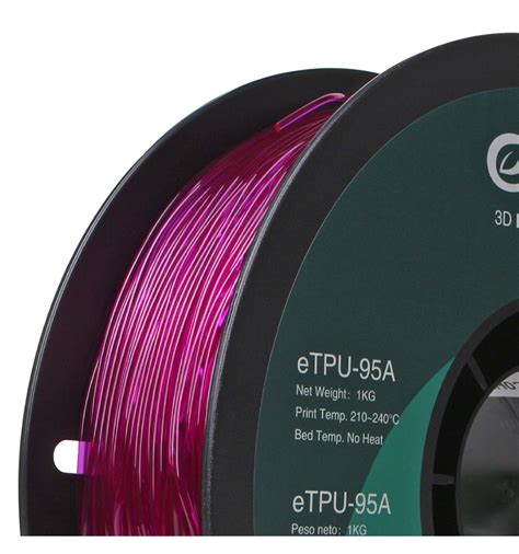 ESUN ETPU 95A Filament 1 75mm Transparent Purple DIY Electronics