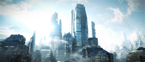 Matte Painting Futuristic City Juan Mu Oz Ilustracion