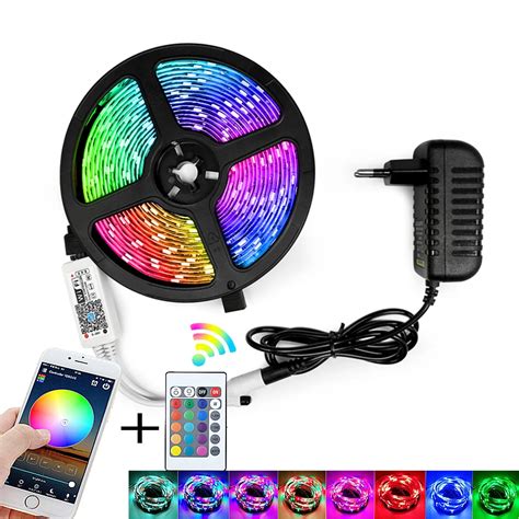 Bande Lumineuse Rgb Led Avec Manette Wifi Et Ir Ruban D Clairage