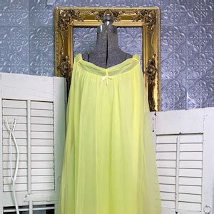 Vintage 1960s Lemon Yellow Lingerie Chiffon Babydoll Nightgown Sheer