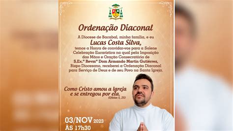 Ordenação Diaconal de Lucas Costa Silva 03 11 23 YouTube