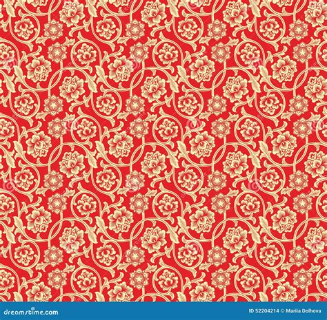 Fondo Rojo Chino Con Las Flores Ilustraci N Del Vector Imagen