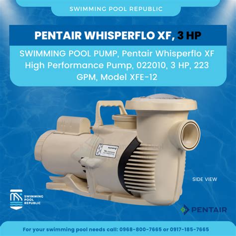 Swimming Pool Pump Pentair Whisperflo Xf High Performance Pump 022010 3 Hp 223 Gpm Model