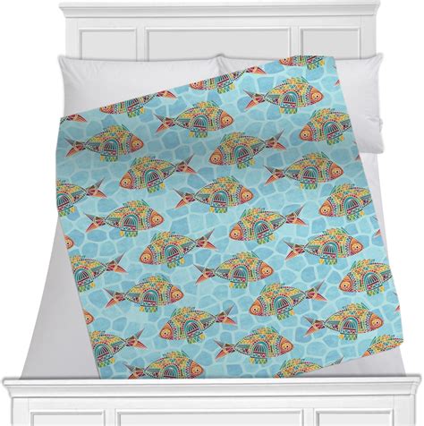 Custom Mosaic Fish Minky Blanket Youcustomizeit