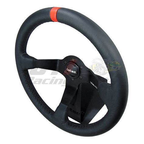 VOLANTE WRC COURO PRETO TARJA VERMELHA LOTSE GTI Racing Parts