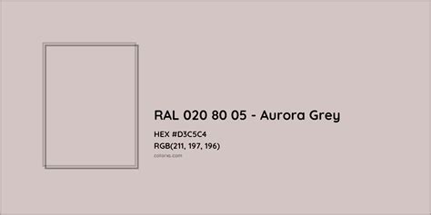 About RAL 020 80 05 Aurora Grey Color Color Codes Similar Colors