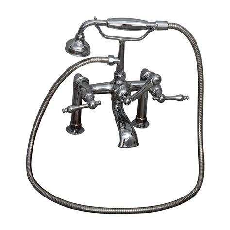 Barclay Products 3 Handle Claw Foot Tub Faucet With Hand Shower And Shower Unit In Chrome 4063