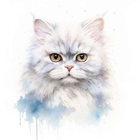 Premium Photo Purrfectly Captivating A Delightful Watercolor Portrait