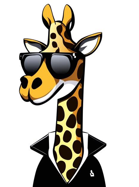 Premium Vector A Funny Giraffe Wearing Sunglasses With A Goofy Smile